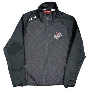 CCM Guelph Storm OHL Full Zip Up Quilted Track Jacket Windbreaker Black Small